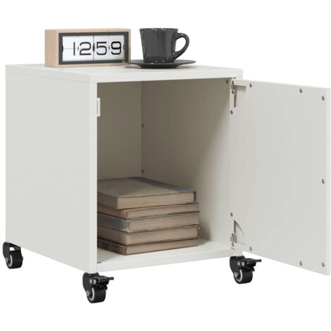 vidaXL Bedside Cabinets 2 pcs White 36x39x43,5 cm Steel (1/5)