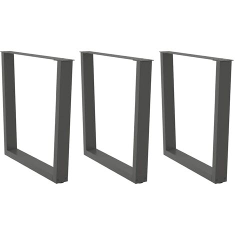 vidaXL Dining Table Legs V-Shape 3 pcs Anthracite 80x(72-73,3) cm Steel