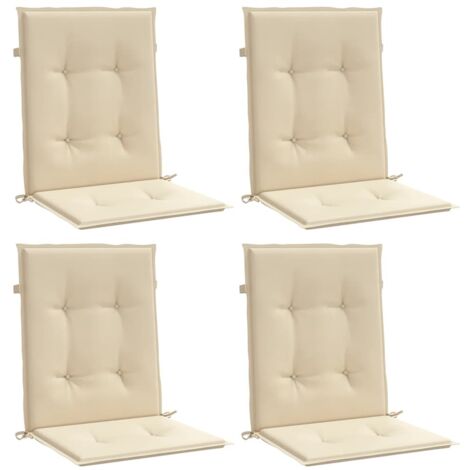 vidaXL Garden Lowback Chair Cushions 4 pcs Beige 100x50x3 cm Oxford Fabric