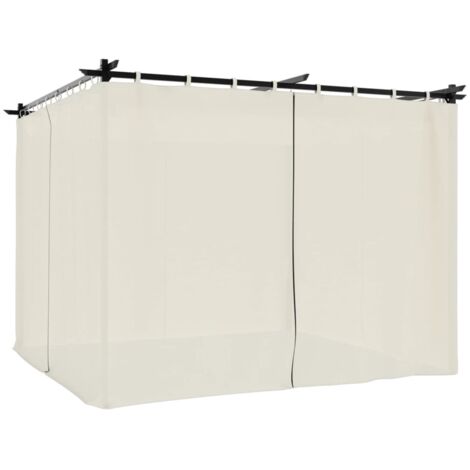 vidaXL Gazebo with Curtains Cream 3x3 m Steel