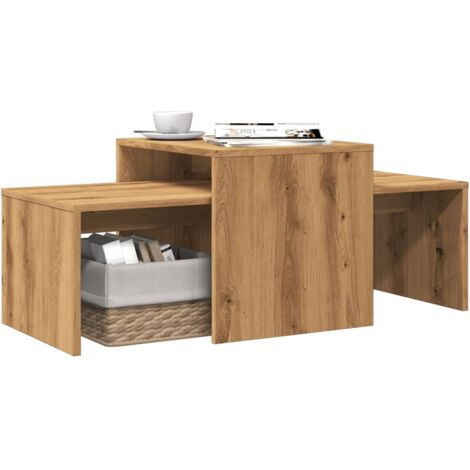 vidaXL Table basse chêne artisanal 100x48x40 cm bois d'ingénierie