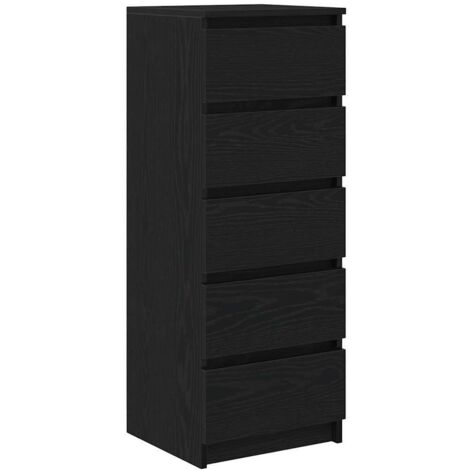 Vidaxl – Buffet noir en bois d'ingénierie 99 cm – 3 tiroirs – Résistant à l'humidité – Design moderne pour salon ou salle à manger (1/5)