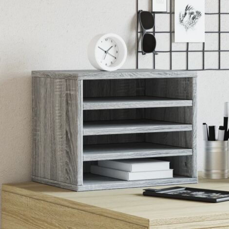 vidaXL Desk Organiser Grey Sonoma 36x26x29,5 cm Engineered wood