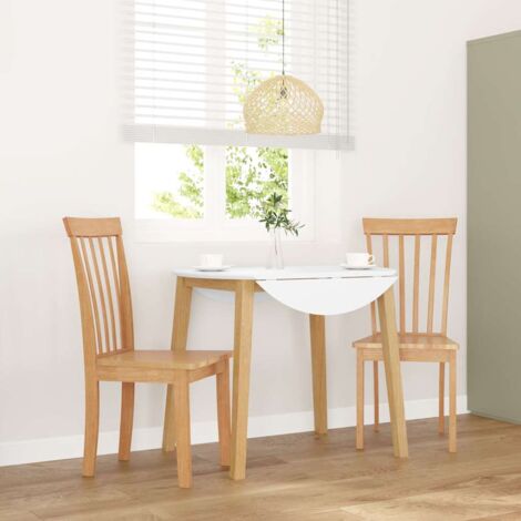 Vidaxl – Lot de 2 chaises à manger en bois d'hévéa massif naturel – Confort ergonomique – Hauteur d'assise 44 cm – Charge maximale 110 kg (1/5)