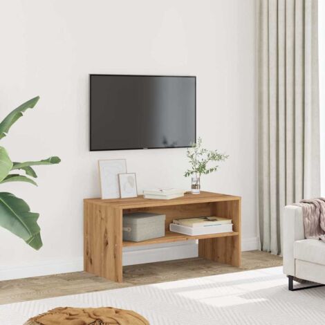 Vidaxl – Meuble TV en bois d'ingénierie chêne artisanal 80x40x40 cm – Surface résistante à l'humidité – Rangement optimisé pour appareils multimédias (1/6)