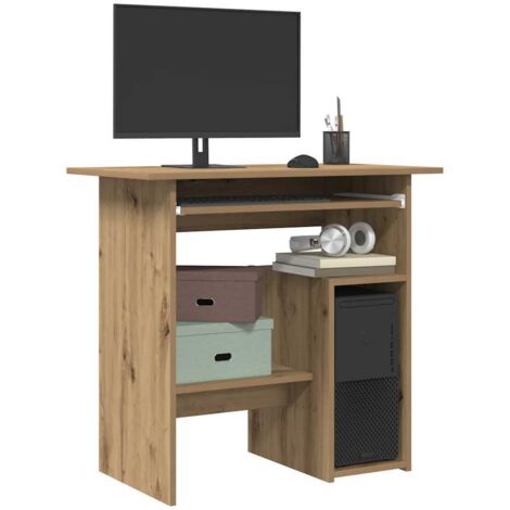 Vidaxl – Bureau droit chêne artisanal 80x45x74 cm – Bois d'ingénierie – Armoire intégrée – Surface résistante à l'humidité