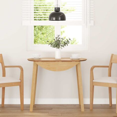 Vidaxl – Table pliante en bois d'hévéa massif naturel – Dimensions 90 x 90/55 x 74 cm – Design moderne à abattants pour salle à manger ou bureau