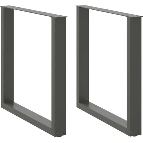 vidaXL Dining Table Legs U-Shaped 2 pcs Anthracite 80x(72-73) cm Steel