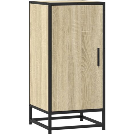 Vidaxl – Buffet chêne sonoma 35,5x35x76 cm – Bois d'ingénierie et métal – Style industriel – Grand espace de rangement (1/5)