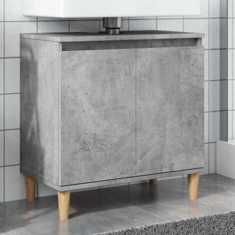 Vidaxl – Meuble sous vasque simple 58x33x60 cm – Bois d'ingénierie résistant à l'humidité – Grand espace de rangement – Pieds en bois pour stabilité (1/6)