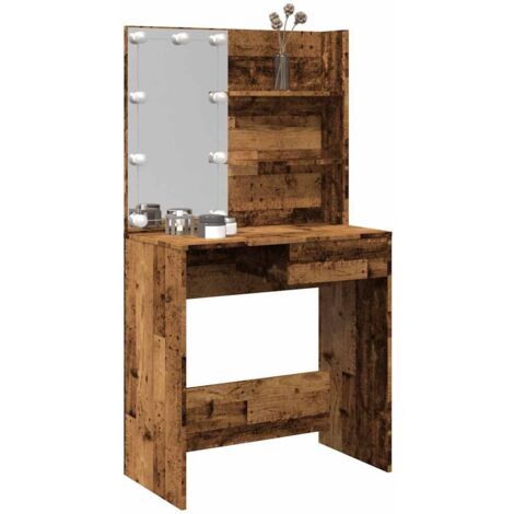 Coiffeuse avec LED vieux bois 74,5x40x141 cm vidaXL