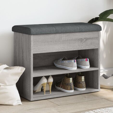 vidaXL Banc à chaussures sonoma gris 62x32x50 cm bois