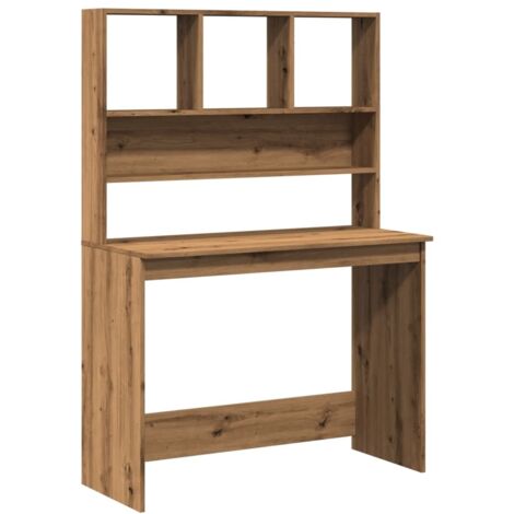 Vidaxl – Bureau droit avec étagères en bois d'ingénierie – Dimensions 102x45x148 cm – Résistant à l'humidité – Design compact pour petits espaces