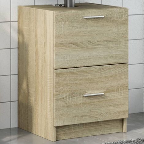 Vidaxl – Armoire sous évier chêne sonoma 40x37x59 cm – Bois d'ingénierie résistant à l'humidité – 1 tiroir et 1 compartiment de rangement