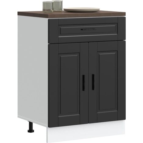 vidaXL Armoire de cuisine Porto noir bois d'ingénierie