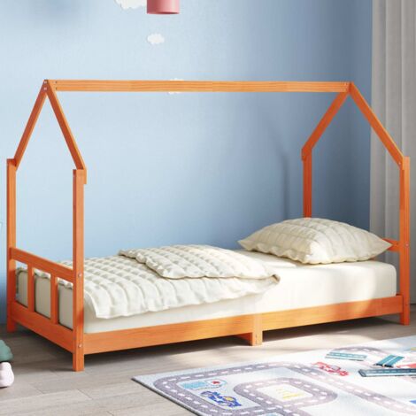 Cadre de lit d'enfants cire marron 90x190 cm bois de pin massif vidaXL