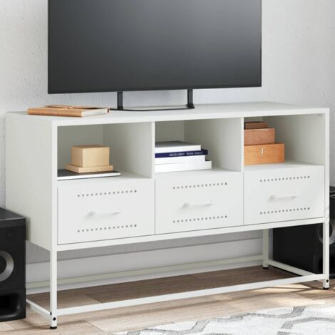Meuble TV blanc 100,5x39x60,5 cm acier vidaXL164228 (1/5)