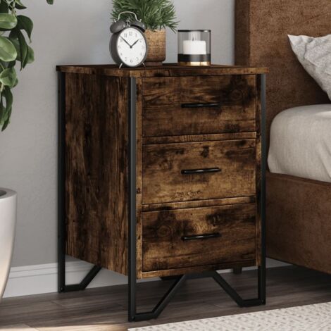 vidaXL Bedside Cabinet Smoked Oak 40x41x60 cm Engineered Wood (1/5)
