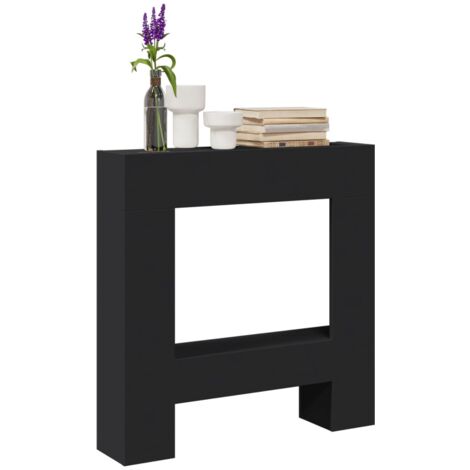 VidaXL Cadre de cheminée noir 81x18x82 cm bois d'ingénierie