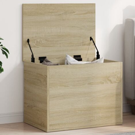 Vidaxl – Boîte de rangement en bois d'ingénierie chêne sonoma 60x42x46 cm – Résistante à l'humidité – Mécanisme de levage à gaz