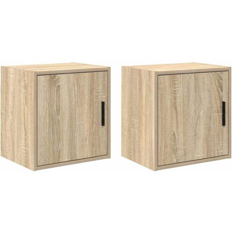 vidaXL Armoires murales de garage 2 pcs chêne sonoma bois d'ingénierie