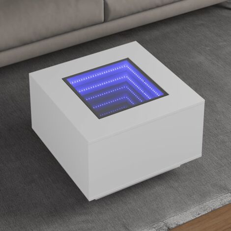 Table basse avec LED blanc 60x60x40 cm bois d'ingénierie vidaXL