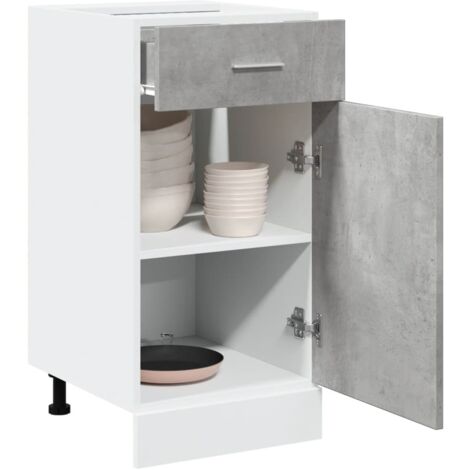Vidaxl – Armoire de plancher à tiroir gris béton 40x46x81,5 cm – Bois d'ingénierie – Grand espace de rangement avec 1 tiroir et 2 compartiments