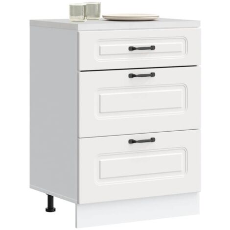 Vidaxl – Élément haut de cuisine Kalmar – Armoire blanche en bois d'ingénierie – 2 portes – Pieds réglables – Grand espace de rangement