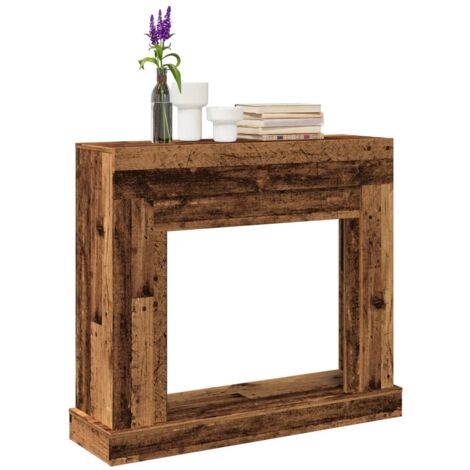 Vidaxl – Cadre de cheminée vieux bois 100x30x87,5 cm – Bois d'ingénierie – Capacité 30 kg – Fixation murale incluse
