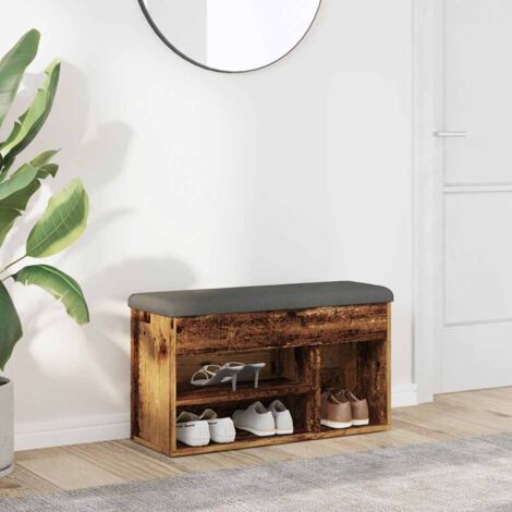 vidaXL Shoe Bench Old Wood 82x32x45,5 cm Engineered Wood