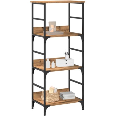 Vidaxl – Bibliothèque chêne artisanal 50x33x117,5 cm – Bois d'ingénierie – Résistance à l'humidité – Dispositif de fixation murale inclus