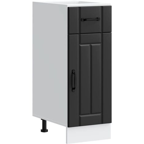 vidaXL Kitchen Base Cabinet "Lucca" Black Engineered Wood