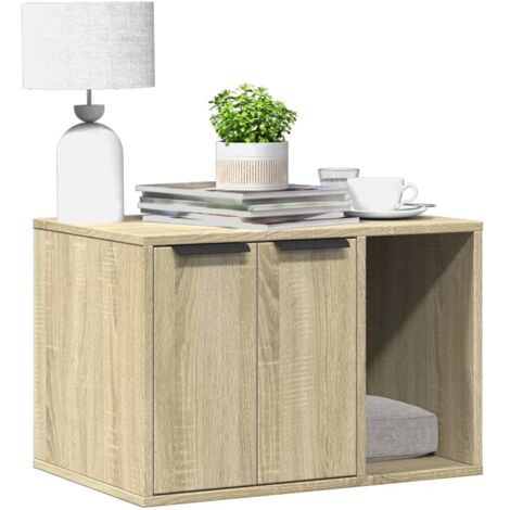 Vidaxl – Meuble bac à litière pour chat en bois d'ingénierie chêne sonoma – Dimensions 60x40x40 cm – Design discret et multifonctionnel (1/6)