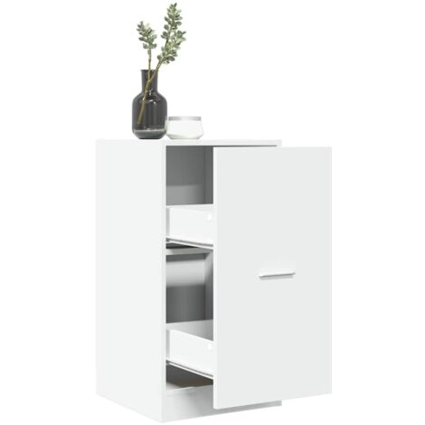 Vidaxl – Armoire d'apothicaire blanche 40x41x77,5 cm – Bois d'ingénierie résistant à l'humidité – 2 tiroirs avec glissières métal – Rangement multifonctionnel