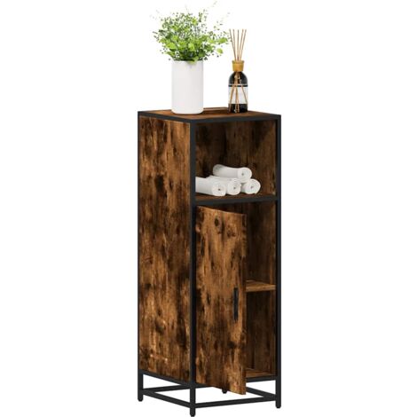 vidaXL Armoire de bain chêne fumé 35x37,5x100cm bois d'ingénierie