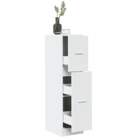 Vidaxl – Armoire d'apothicaire blanche 30x41x118 cm – Bois d'ingénierie – 3 tiroirs – Capacité 60 kg – Rangement multifonctionnel (1/5)