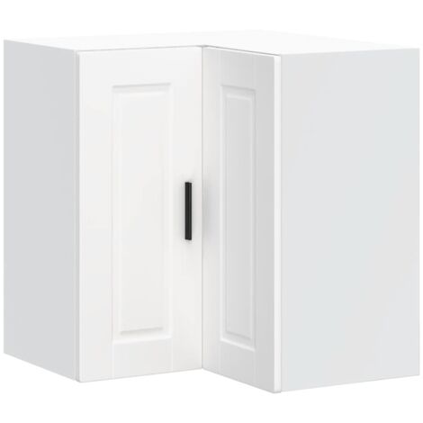 Vidaxl – Armoire d'angle murale de cuisine blanche – Bois d'ingénierie résistant à l'humidité – Dimensions 57x57x60 cm – Capacité 70 kg (1/5)