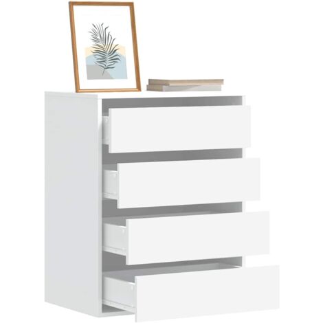Vidaxl – Commode enfant 4 tiroirs blanche 60x41x76 cm – Bois d'ingénierie résistant à l'humidité – Grand espace de rangement – Surface lisse facile à nettoyer