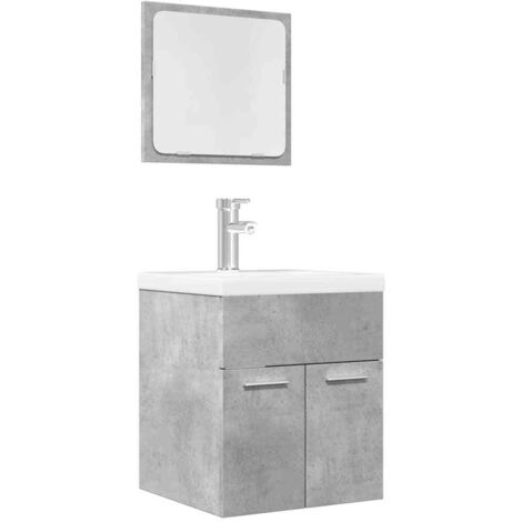 vidaXL Ensemble de meubles de salle de bain 2 pcs gris béton (1/5)