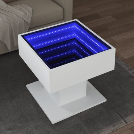 vidaXL Table basse avec LED blanc 50x50x45 cm bois d'ingénierie (1/5)