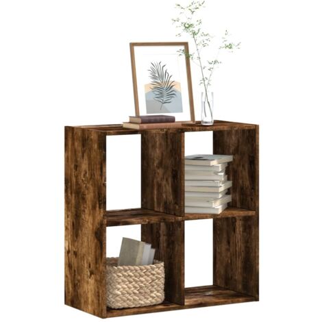 vidaXL Bibliothèque chêne fumé 68,5x32x68,5 cm bois d'ingénierie