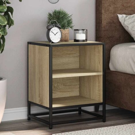 vidaXL Tables de chevet 2 pcs chêne sonoma bois d'ingénierie et métal