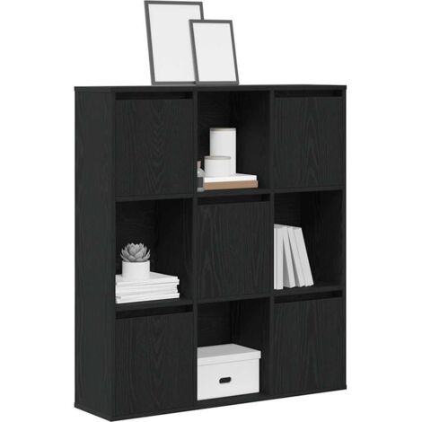 vidaXL Bookcase Black Oak 89x24x101,5 cm Engineered Wood