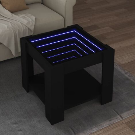 vidaXL Coffee Table with LED Black 53x53x45 cm Engineered Wood (1/5)