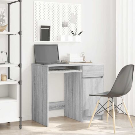 vidaXL Desk Grey Sonoma 86x49x76 cm Engineered Wood (1/5)