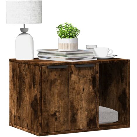vidaXL Cat Litter Box Enclosure Smoked Oak 60x40x40 cm Engineered Wood (1/5)