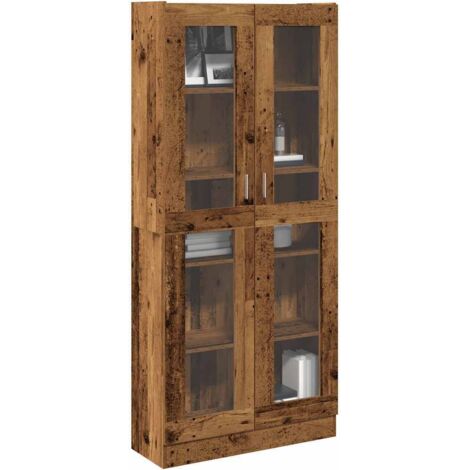 Vidaxl – Buffet haut en bois d'ingénierie 82,5x30,5x185 cm – Résistant à l'humidité – 60 kg de capacité de charge – Poignées intégrées