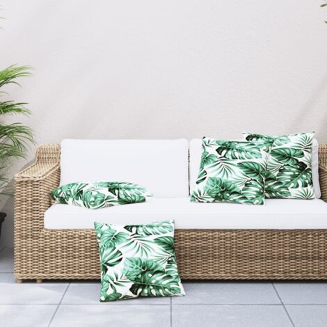 Coussins de canapé lot de 4 motif de feuilles 50x50 cm tissu vidaXL