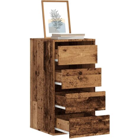 vidaXL Corner Chest of Drawers Old Wood 40x41x76 cm Engineered Wood