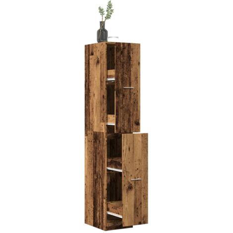 vidaXL Apothecary Cabinet Old Wood 30x41x174.5 cm Engineered Wood